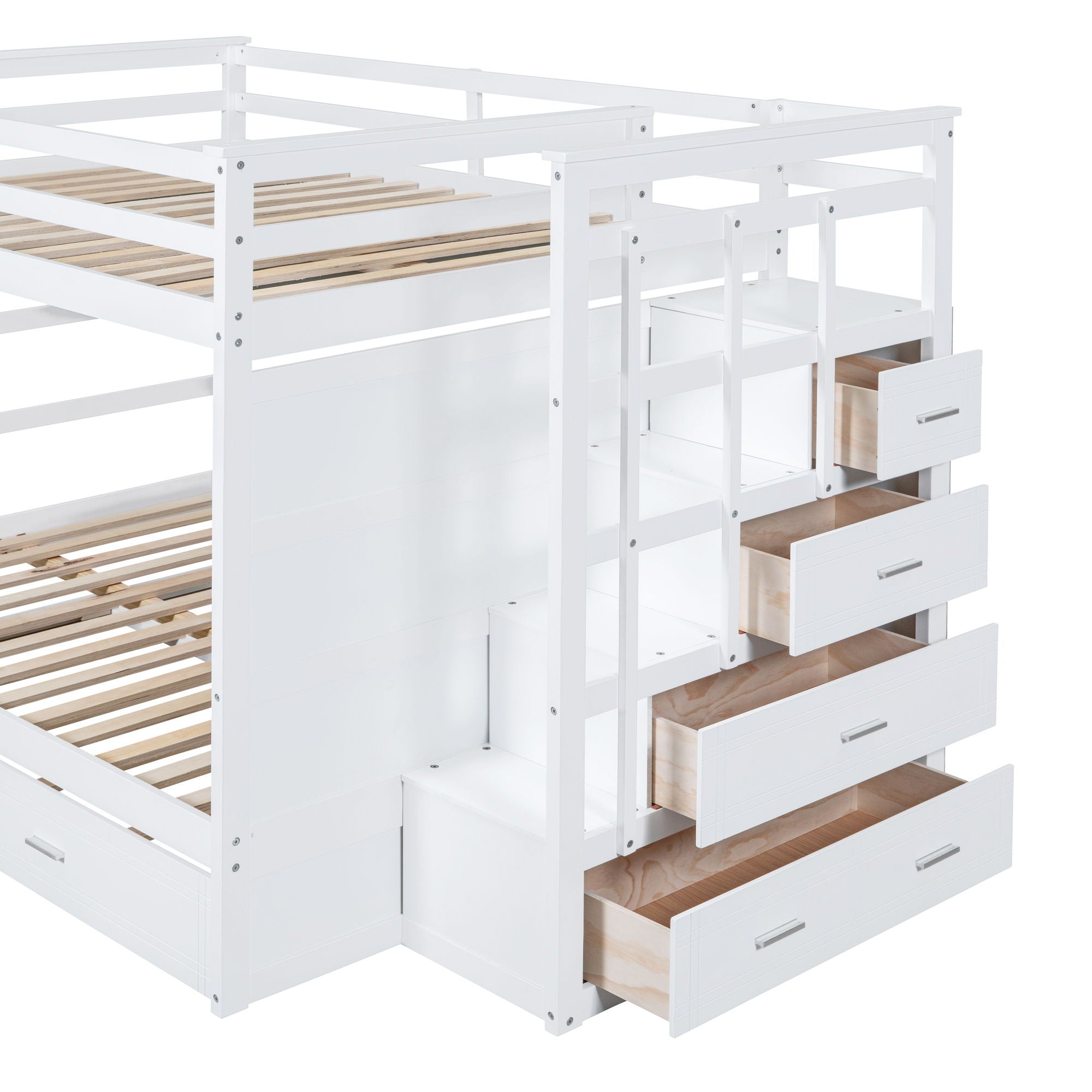 Bunk Bed With Twin Size Trundle And Staircase