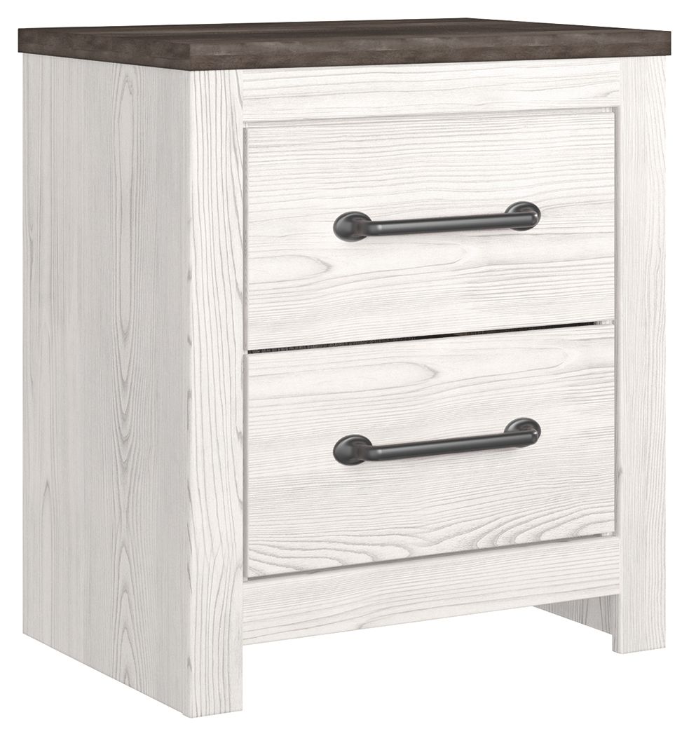 Signature Design by Ashley® Gerridan - White / Gray - Two Drawer Night Stand | Meri Furniture