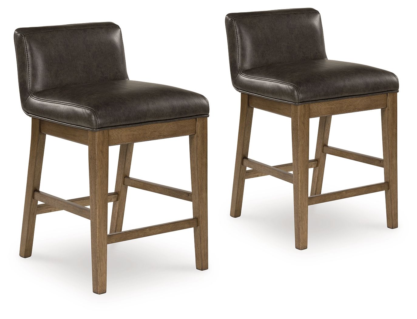Signature Design by Ashley® Cabalynn - Two-tone Brown - Upholstered Barstool (Set of 2) | Meri Furniture