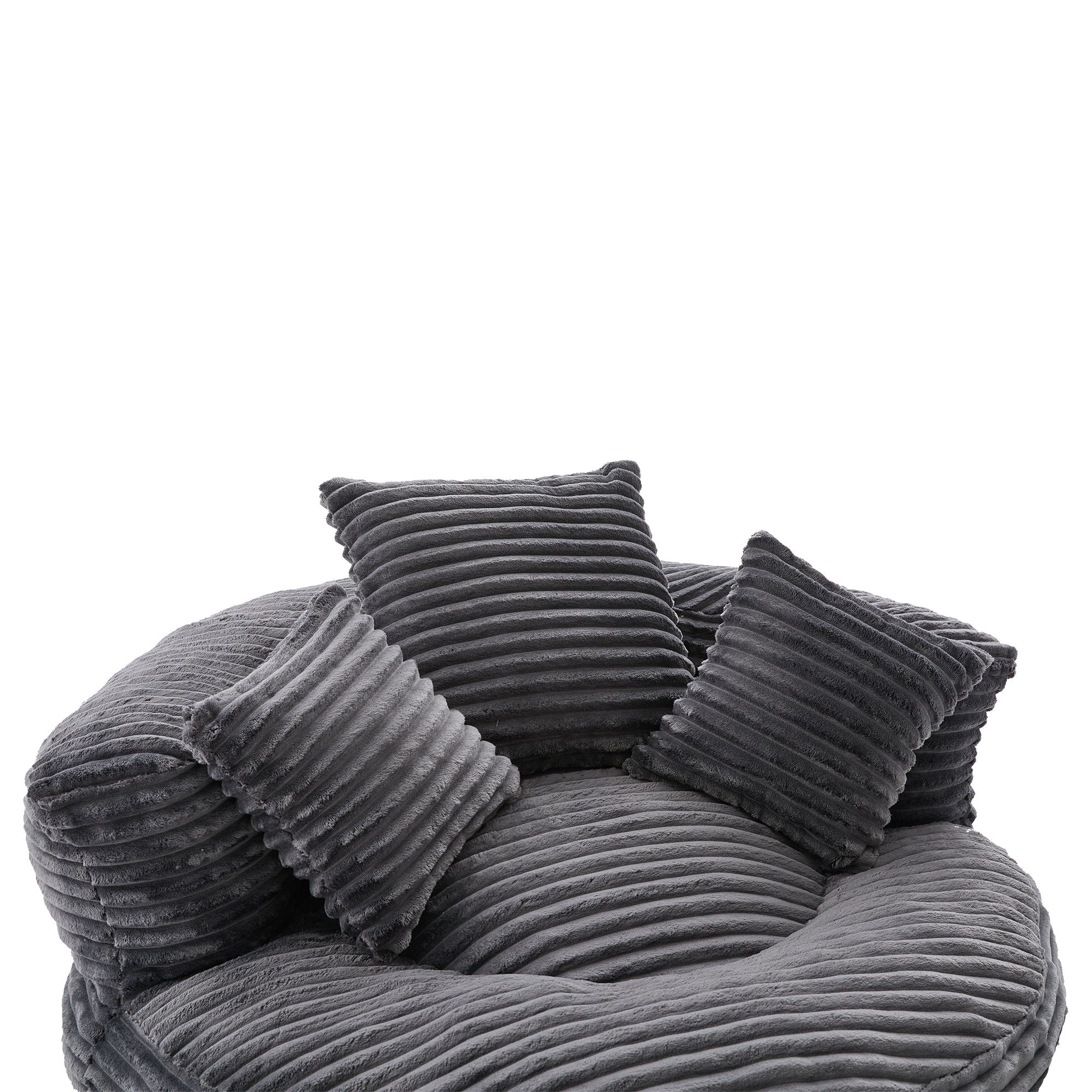 Oversized Bean Bag Chair With 3 Pillows & Armrest - Dark Gray