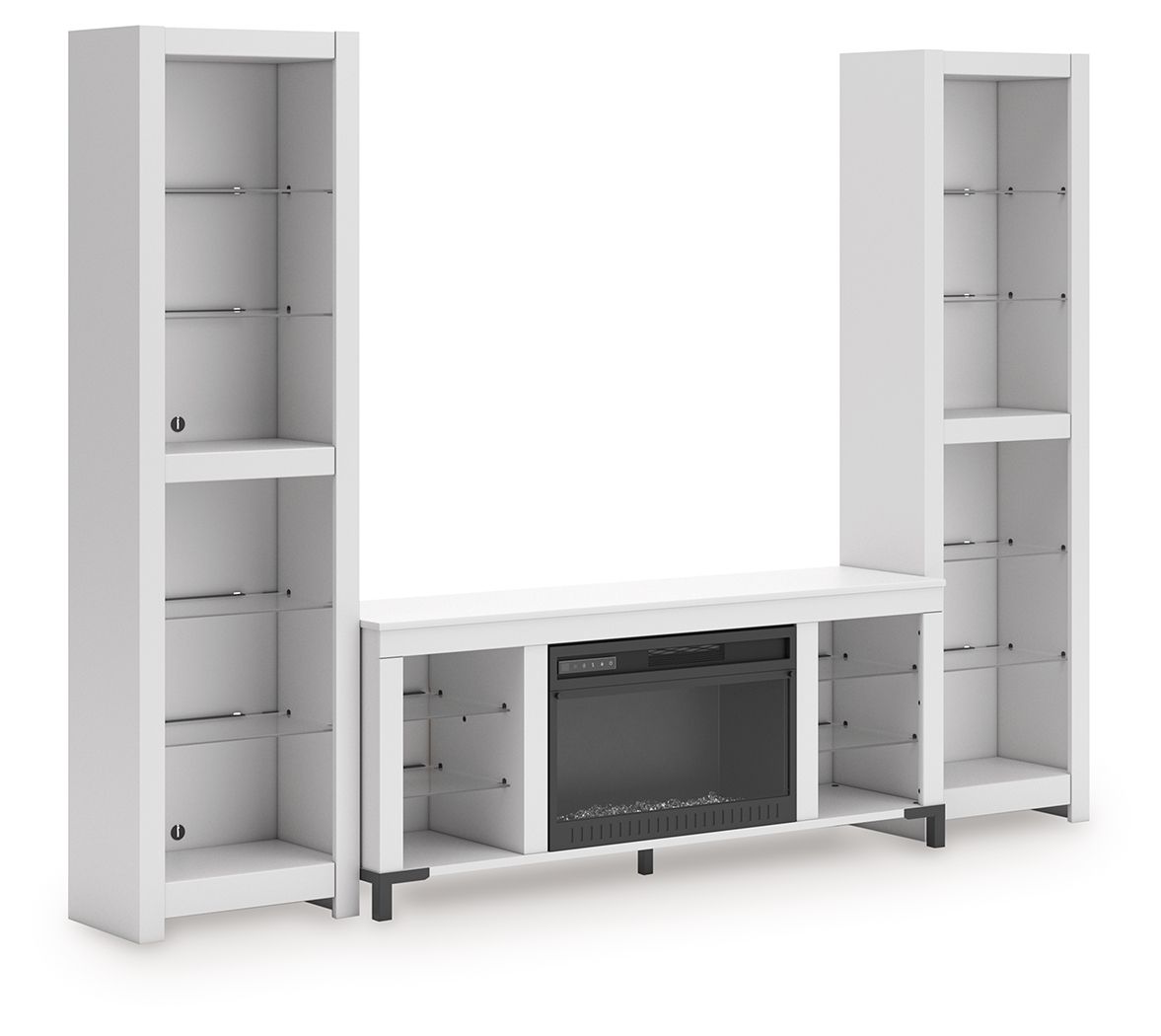 Signature Design by Ashley® Brollevi - White - 3-Piece Entertainment Center | Meri Furniture
