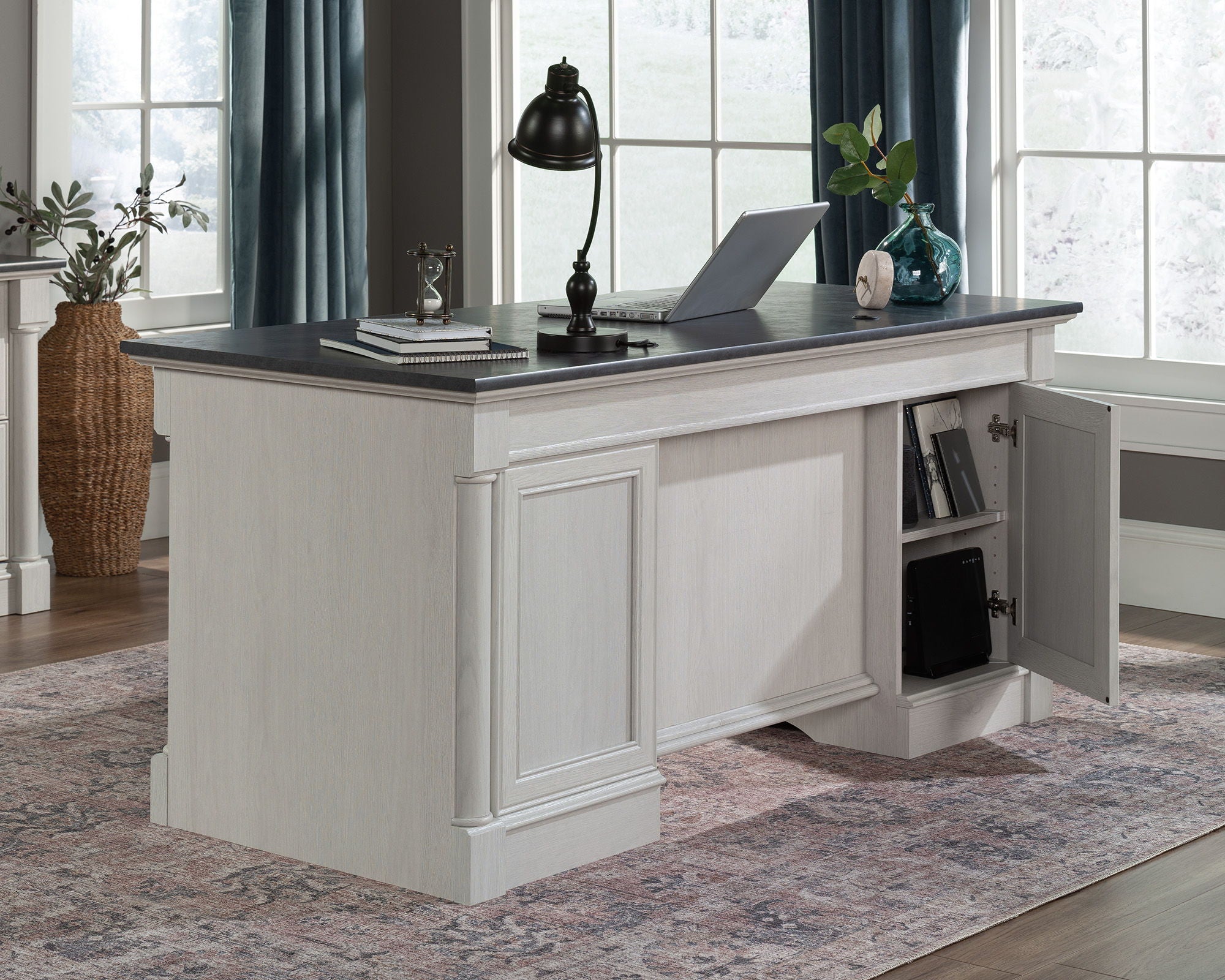 Executive Home Office Desk in Glacier Oak