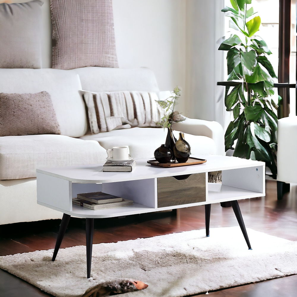 Halima - Coffee Table - White & Black