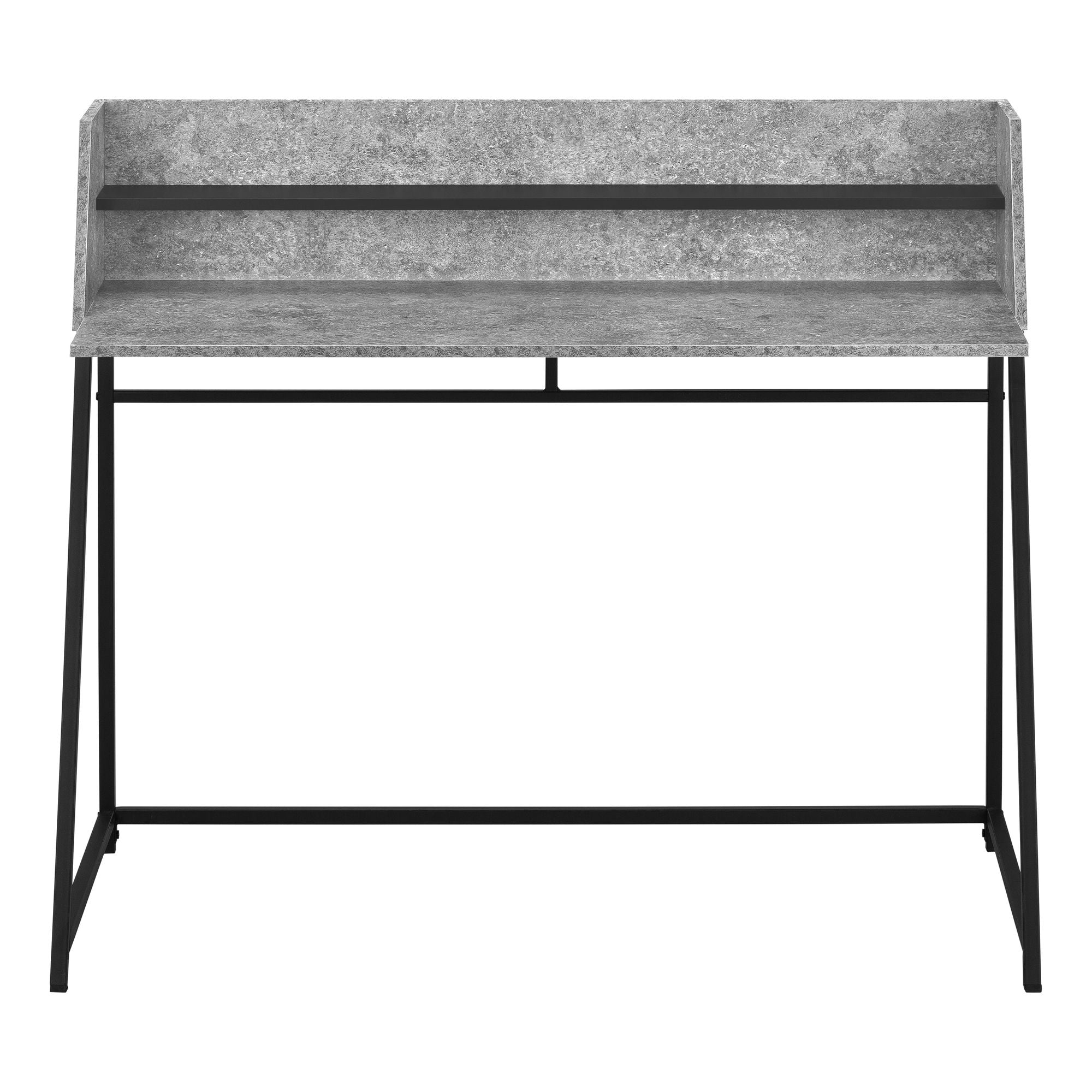 Computer Desk For Home Office, Laptop, Storage Shelves, Marble Look Contemporary & Modern