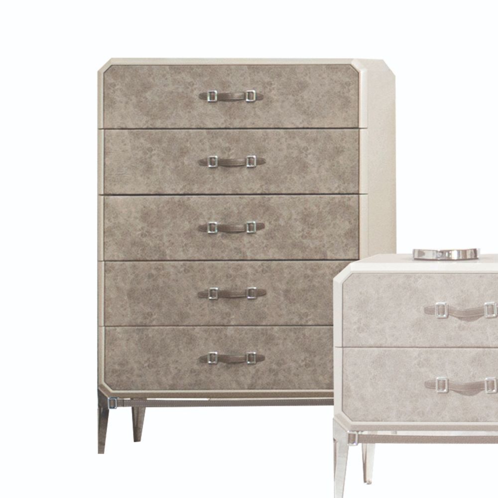 ACME Kordal - Chest - Vintage Beige PU | Meri Furniture