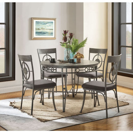ACME Landis - Dining Table - Oak & Gunmetal | Meri Furniture