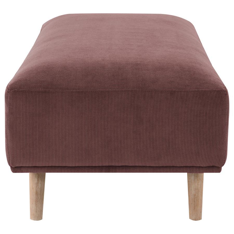 Coaster Fine Furniture Elizabeth - Corduroy Upholstered Ottoman - Wine Red | Meri Furniture