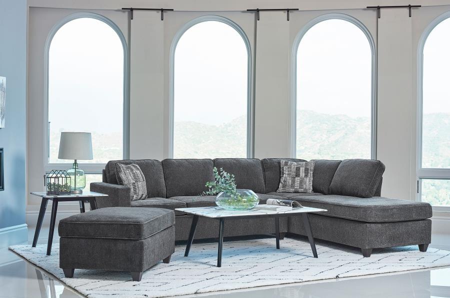 Mccord - Upholstered Track Arm Sectional Sofa - Dark Gray