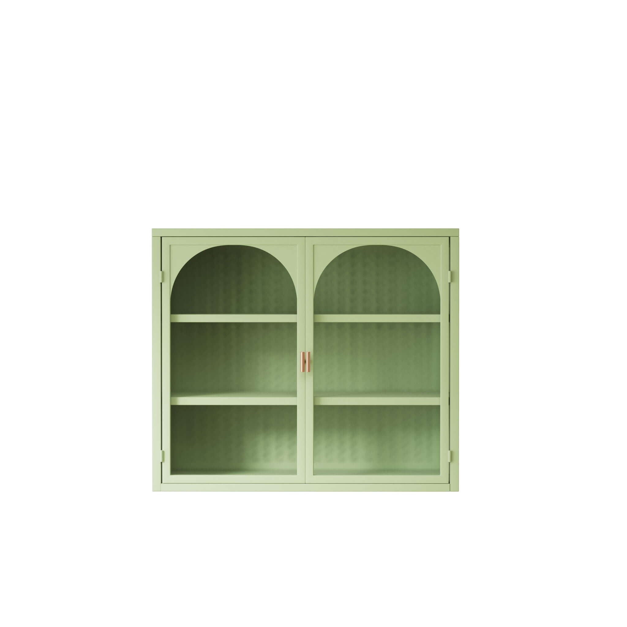 2 Door Wall Cabinet With 3 Tier Storage - Green