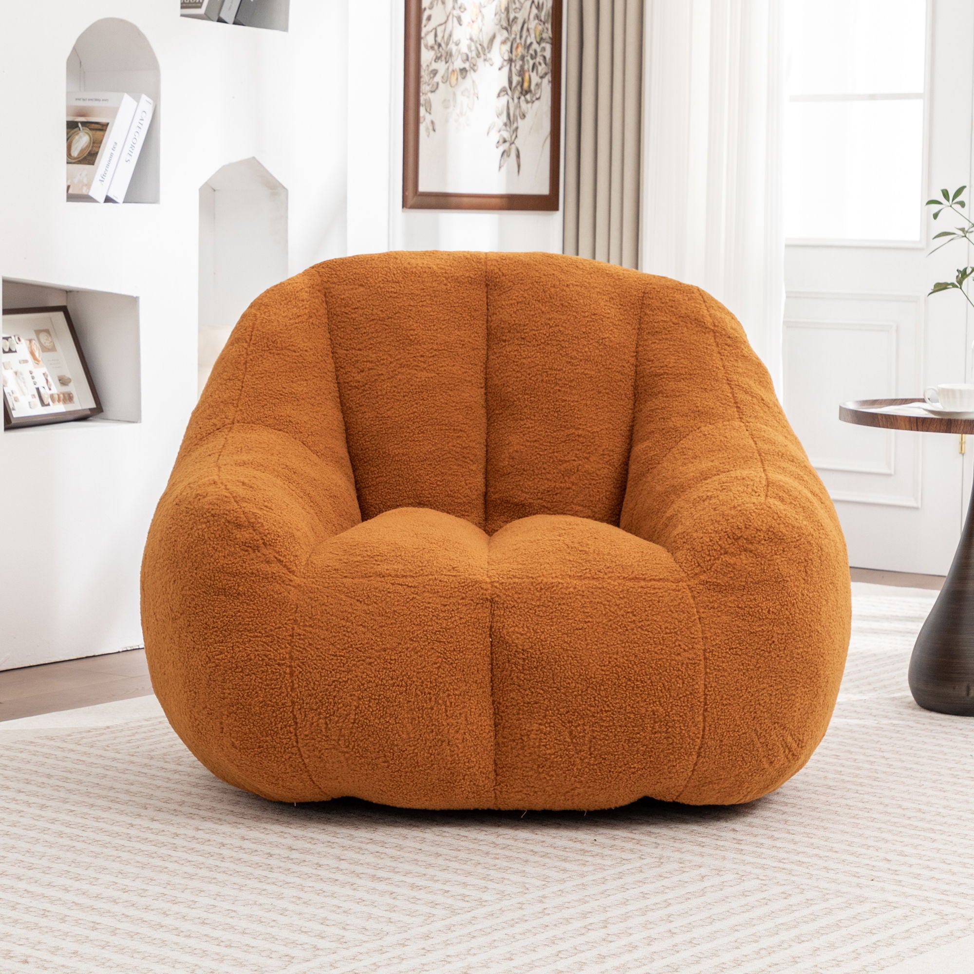 Comfy Bean Bag Chair With Memory Foam Filler, Tufted Soft