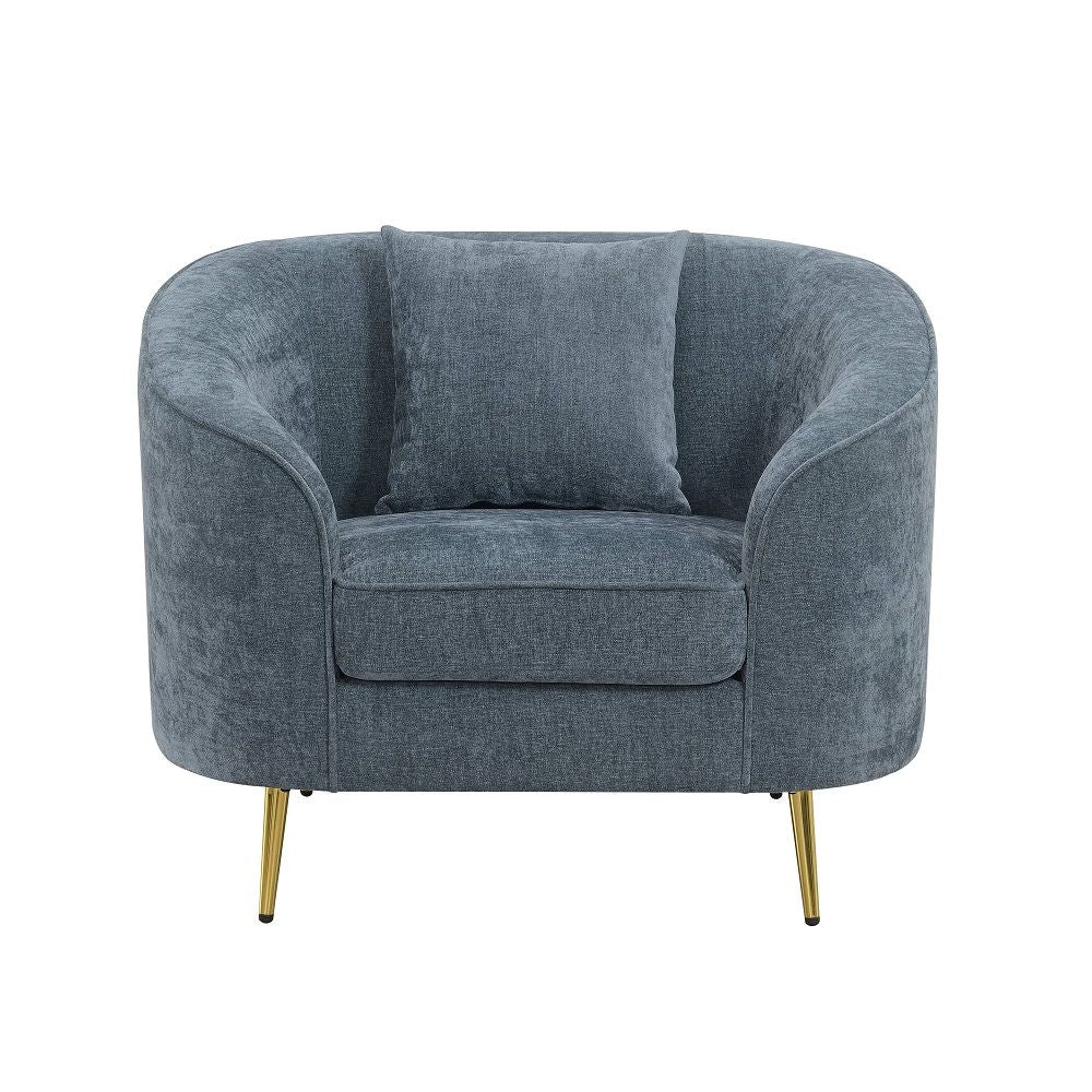 ACME Nakendra - Chair With Pillow - Cobalt Gray | Meri Furniture