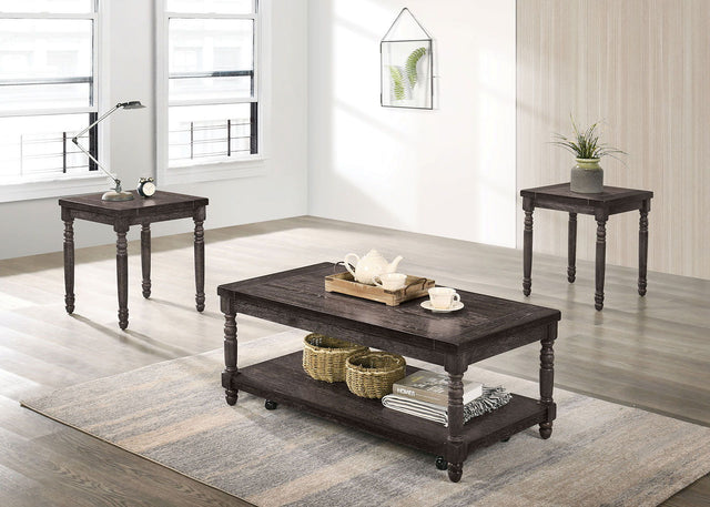 Furniture of America Monango - 3 Piece Table Set - Weathered Gray | Meri Furniture