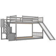 Bunk Bed With Convertible Slide And Stairway