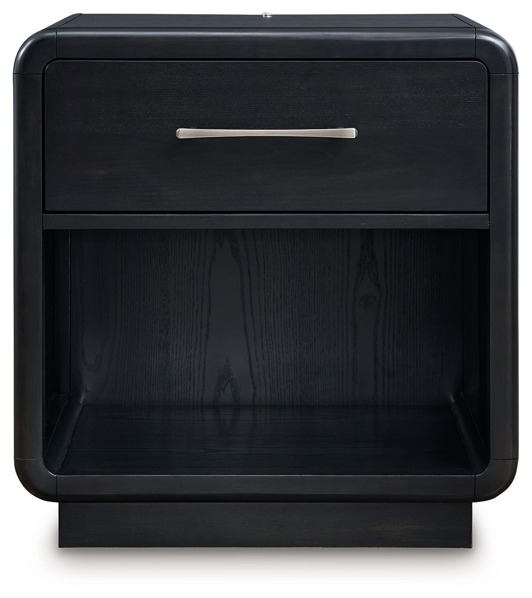 Signature Design by Ashley® Rowanbeck - Black - One Drawer Night Stand | Meri Furniture