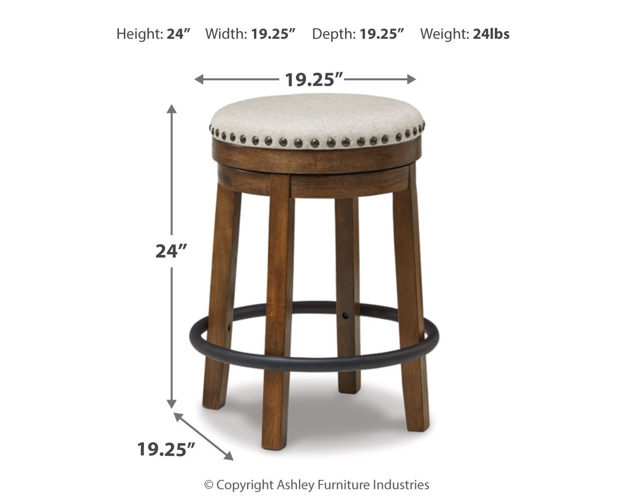 Signature Design by Ashley® Valebeck - Upholstered Swivel Stool | Meri Furniture