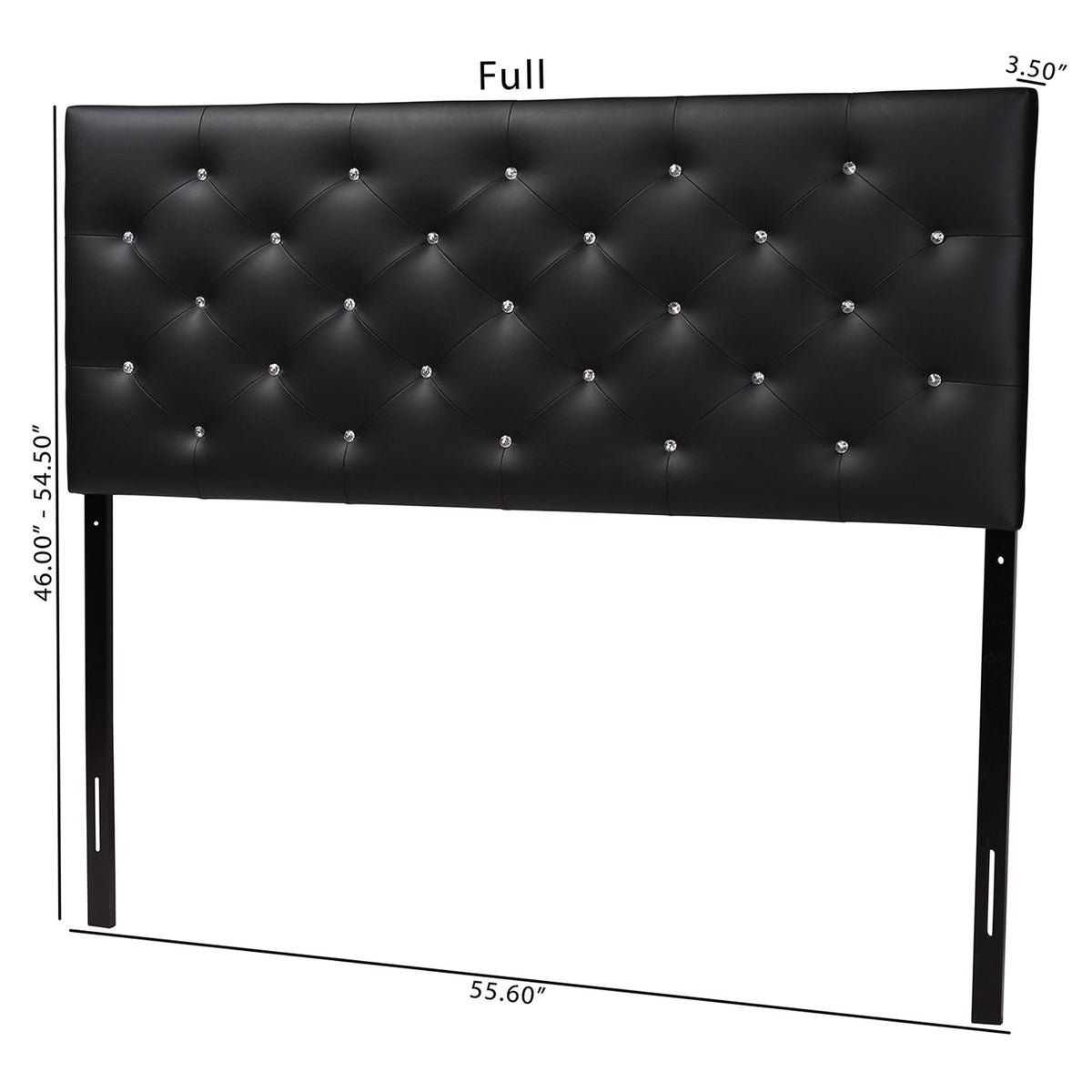 Viviana Modern and Contemporary Black Faux Leather Upholstered Button-tufted Queen Size Headboard