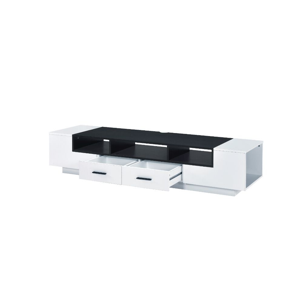 ACME Armour - TV Stand - White & Black | Meri Furniture