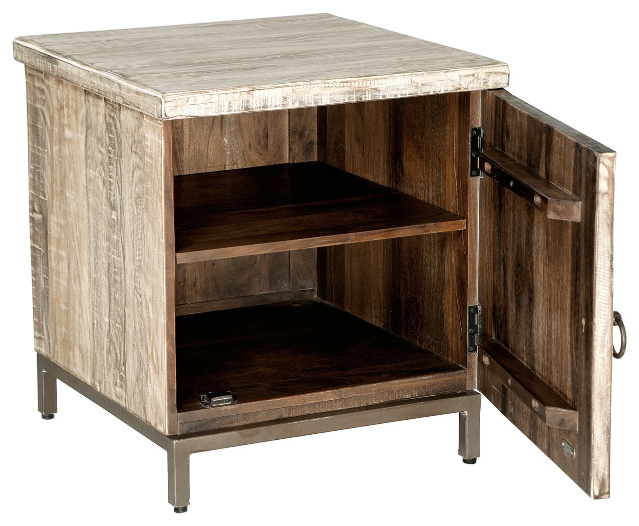 Ashley Furniture Laddford - Whitewash - Accent Cabinet - Shelf | Meri Furniture