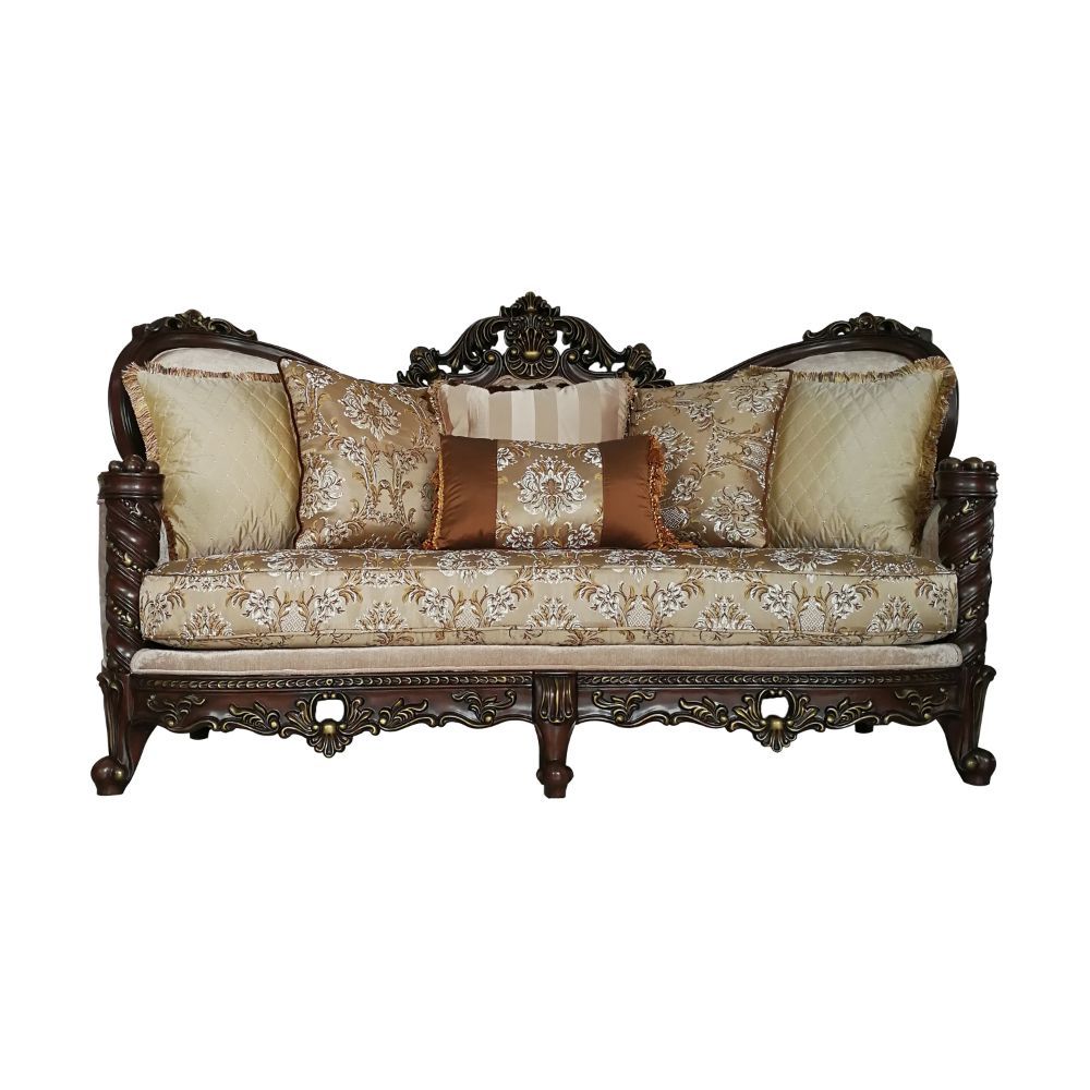 ACME Devayne - Sofa - Fabric & Dark Walnut | Meri Furniture