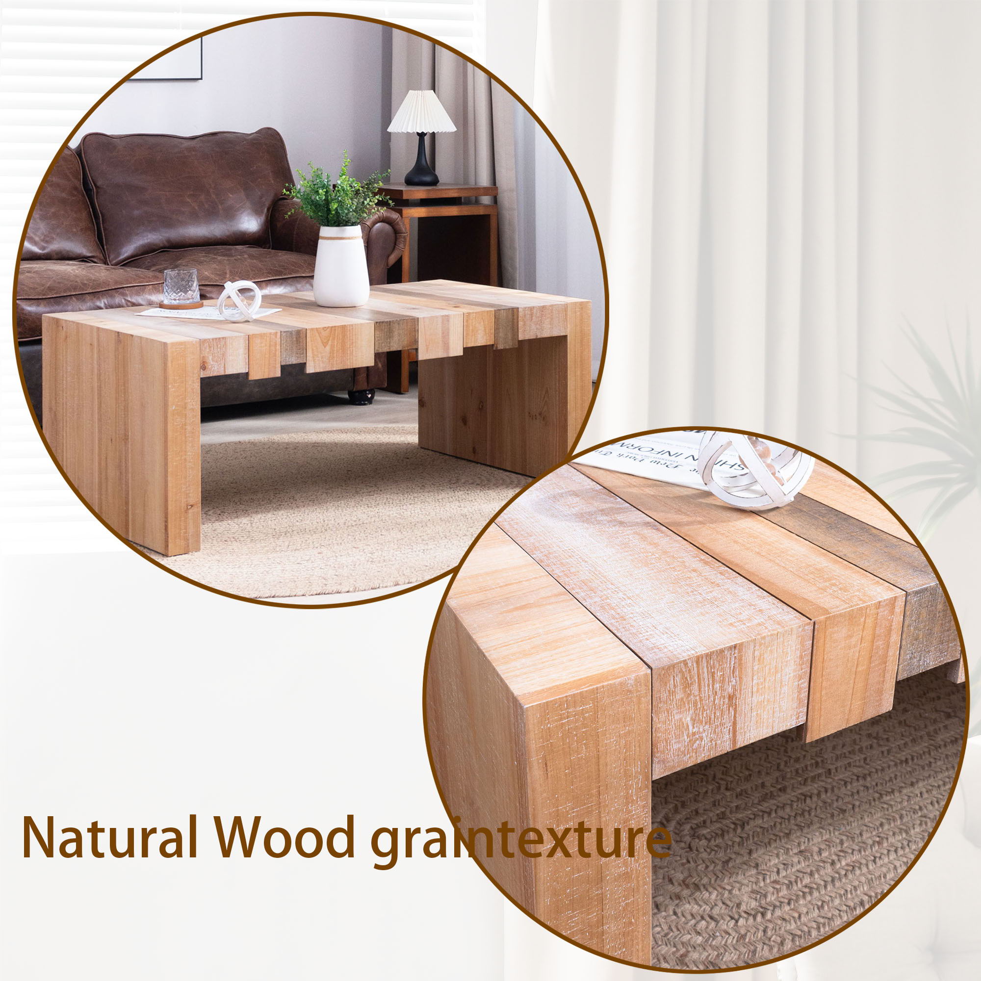 Modern Rustic Table With Sculpted Block Design