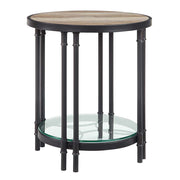 ACME Brantley - End Table - Oak & Sandy Black Finish - 24" | Meri Furniture