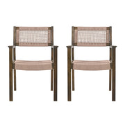 Outdoor Dining Chair (Set of 2), Patio Chairs - Gray / Light Brown