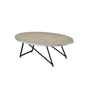 Allis - Coffee Table - Weathered Gray Oak & Metal