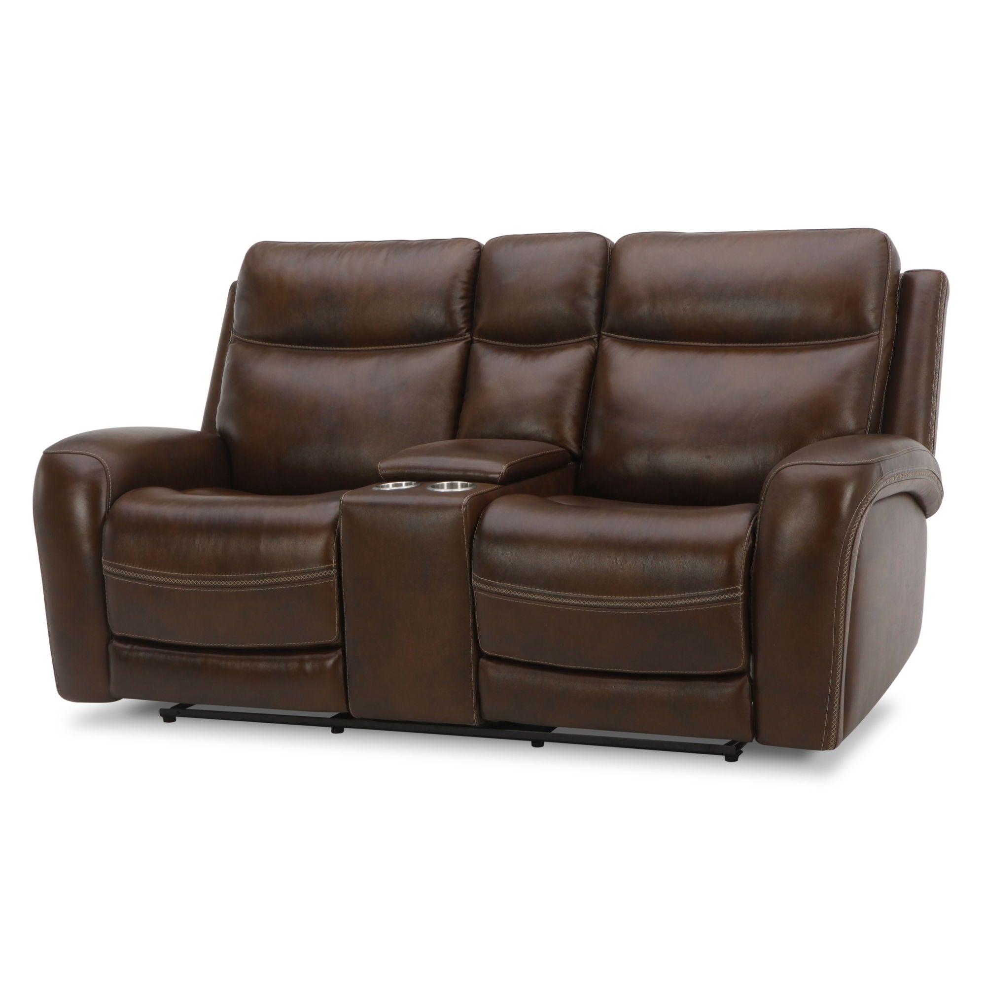 Liberty Furniture Blair - Loveseat With Console P2 & ZG - Cognac | Meri Furniture