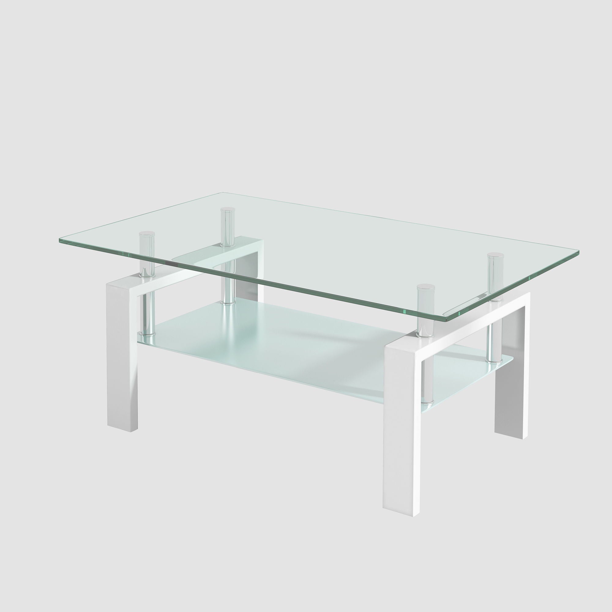 Tempered Glass Table With Storage