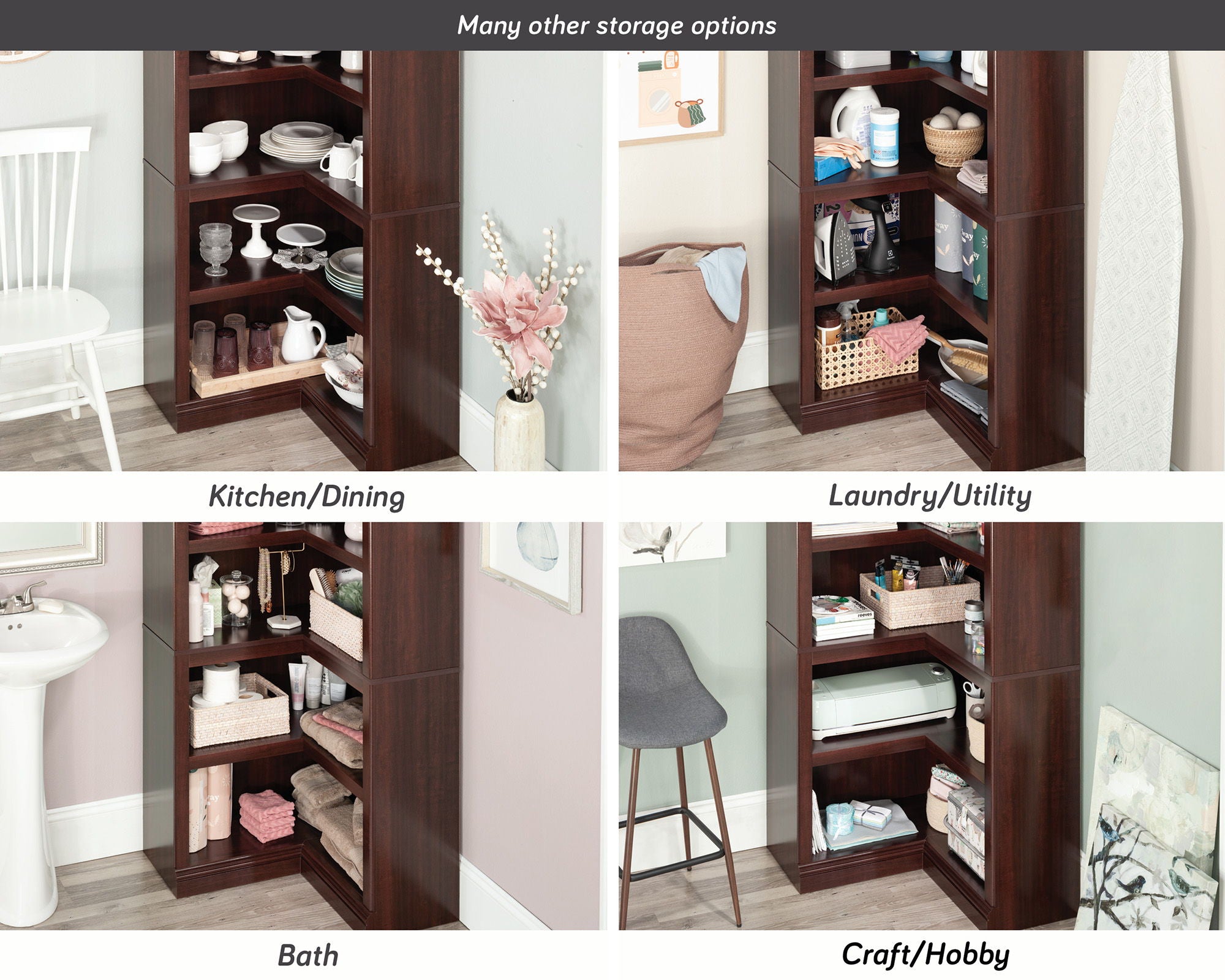 5-Shelf Corner Bookcase in Select Cherry