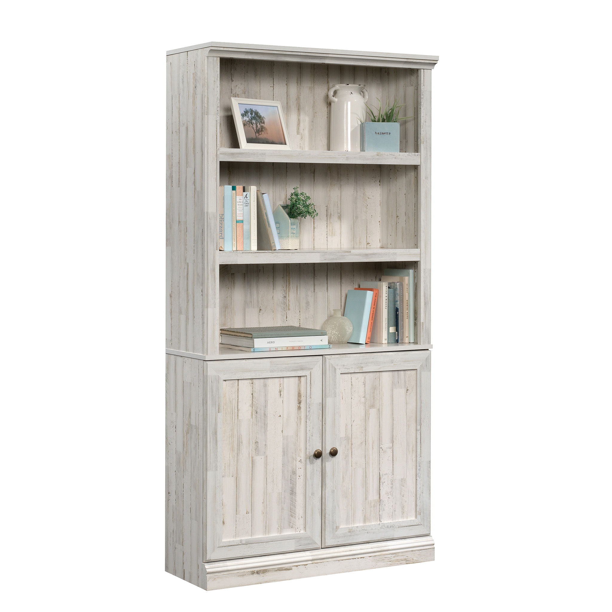 Bookcase With Doors in White Plank