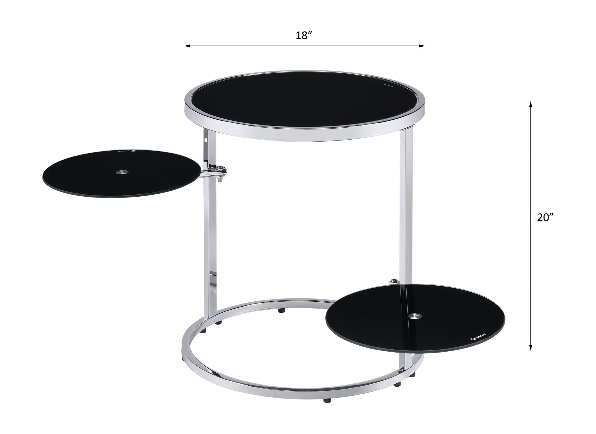 Lynch - Accent Table - Black & Chrome