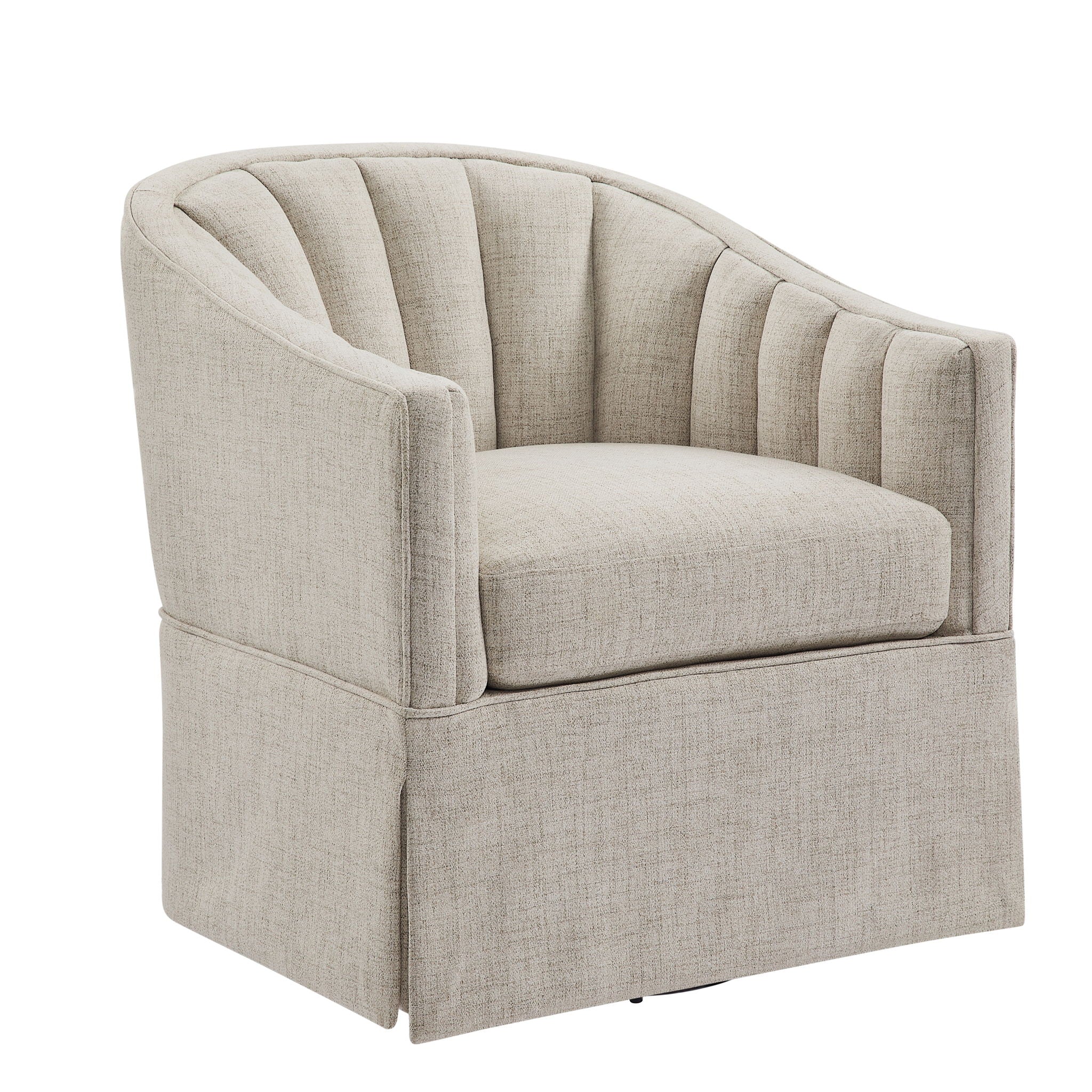 Solitude - Skirted Swivel Accent Chair With Hemp Like