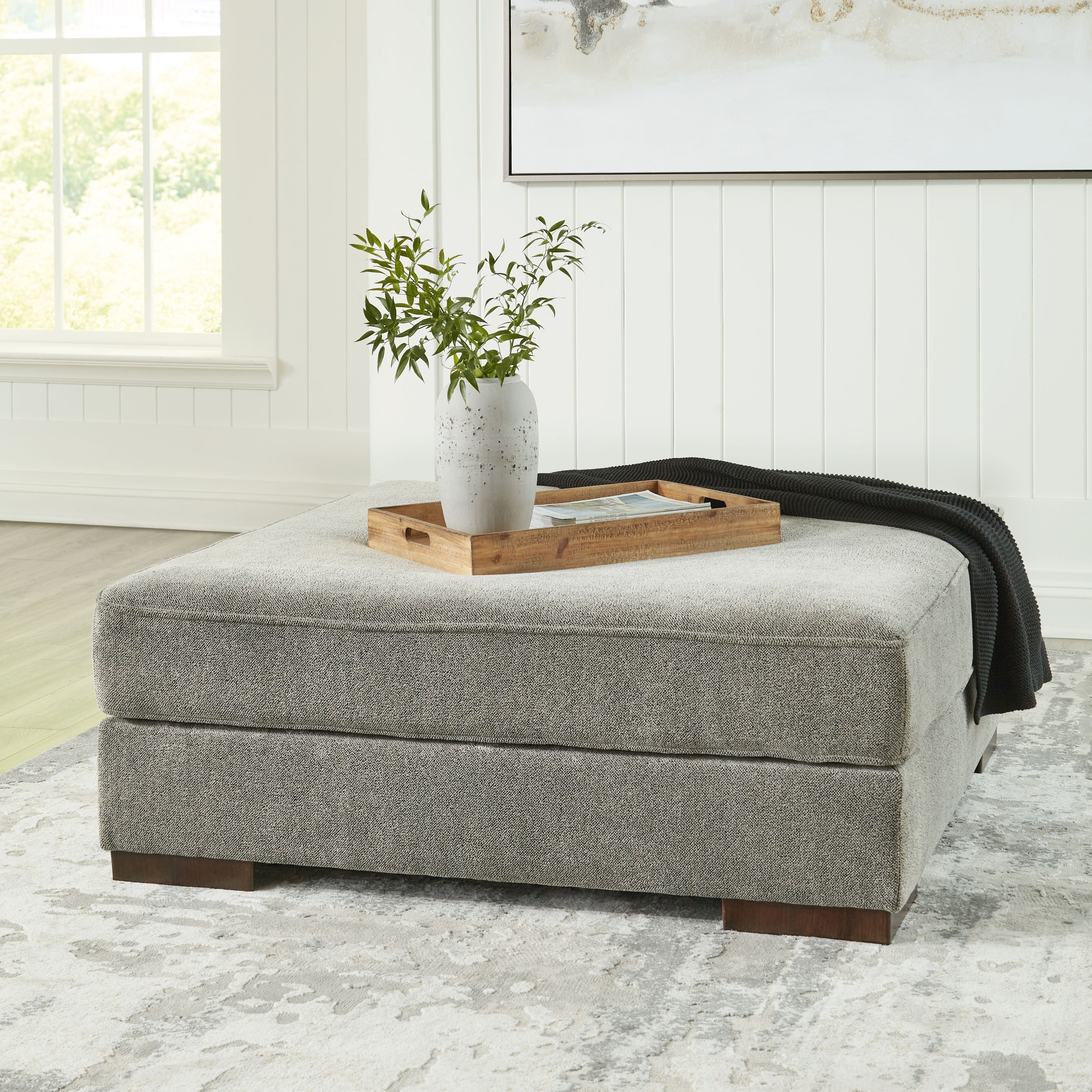 Signature Design by Ashley® Bayless - Smoke - Oversized Accent Ottoman | Meri Furniture
