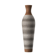 Tall Vase - Brown Decorative Floor Vase, Classic Neat Floor Vase Tall Freestanding Flower Holder, Artificial Rattan Vase, Floor Vase, Flower Holder For Home Decor - Gray