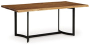 Signature Design by Ashley® Fortmaine - Brown / Black - Rectangular Dining Room Table | Meri Furniture