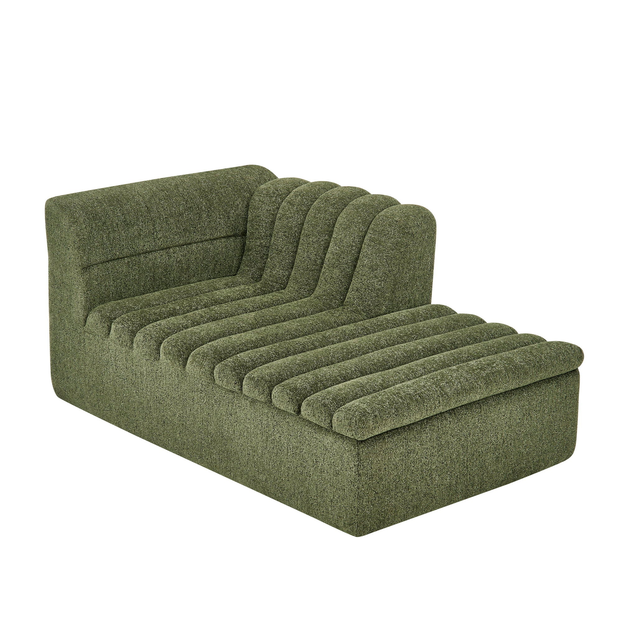 Upholstered L-Shaped Modular Sectional Sofa With Chaise, Wave-Shaped Armrest