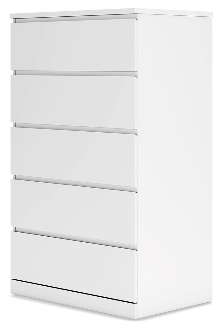 Signature Design by Ashley® Onita - White - Five Drawer Chest | Meri Furniture