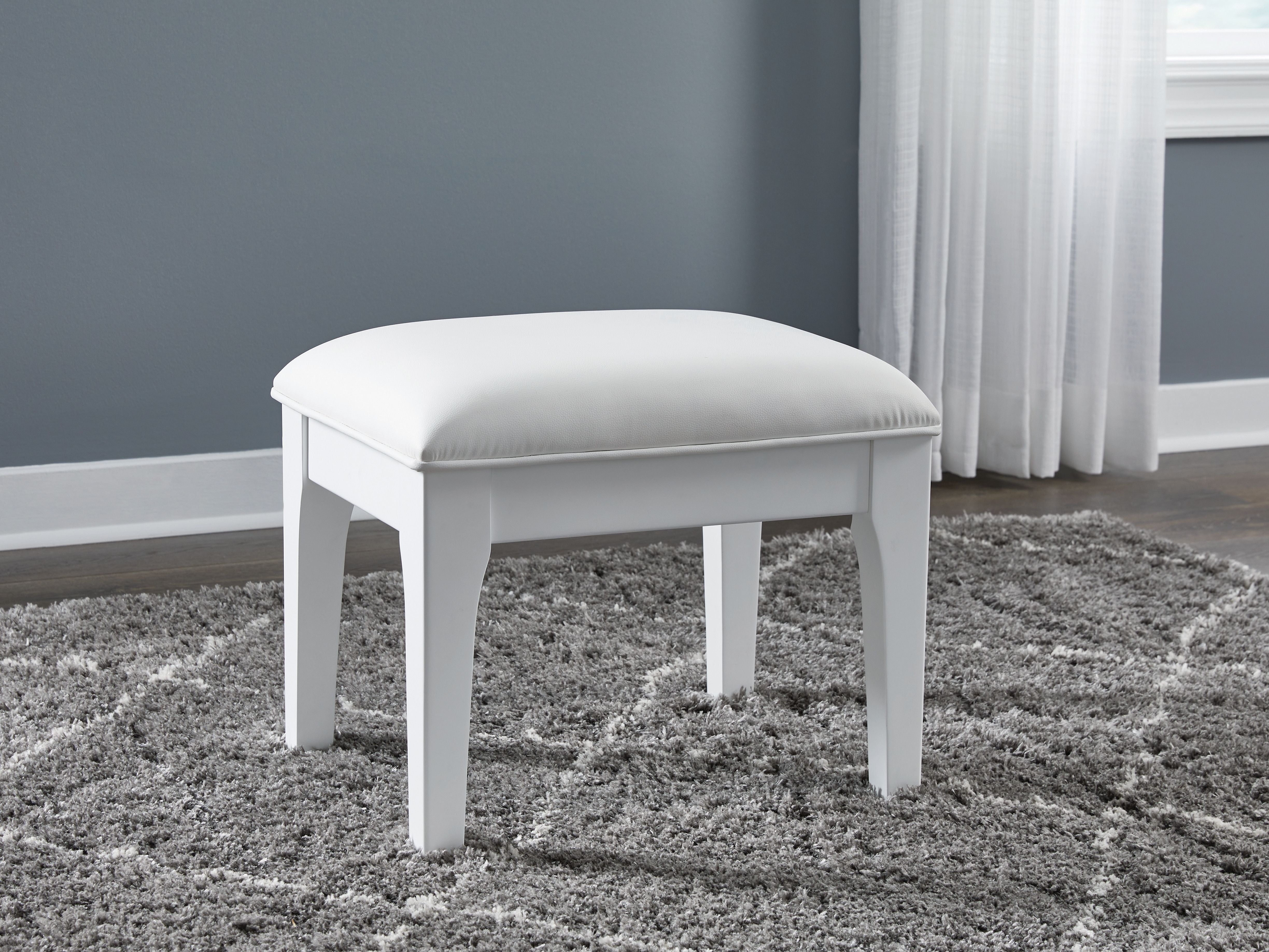 Signature Design by Ashley® Chalanna - White - Vanity Stool | Meri Furniture