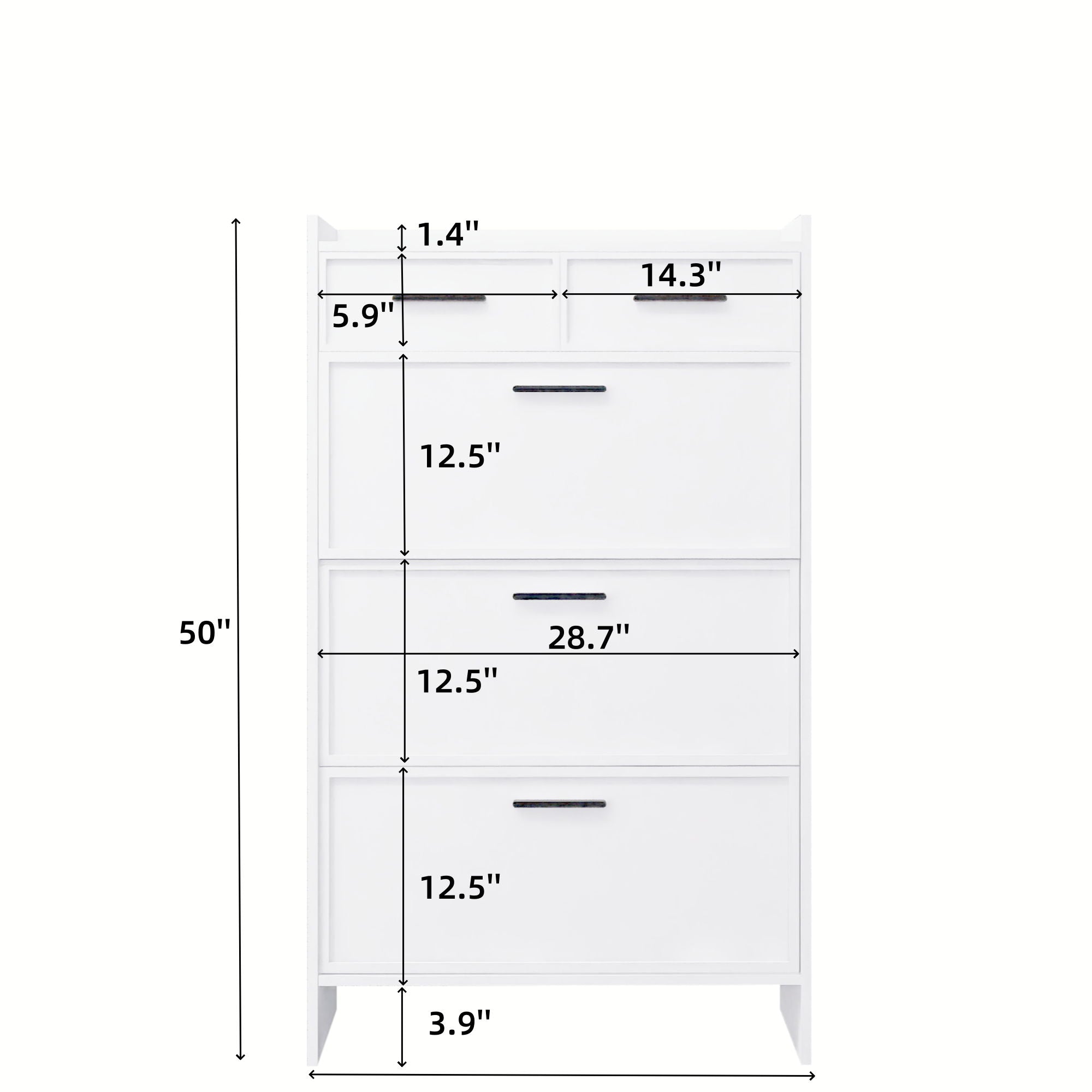 3 Doors Shoe Cabinet With 2 Drawers