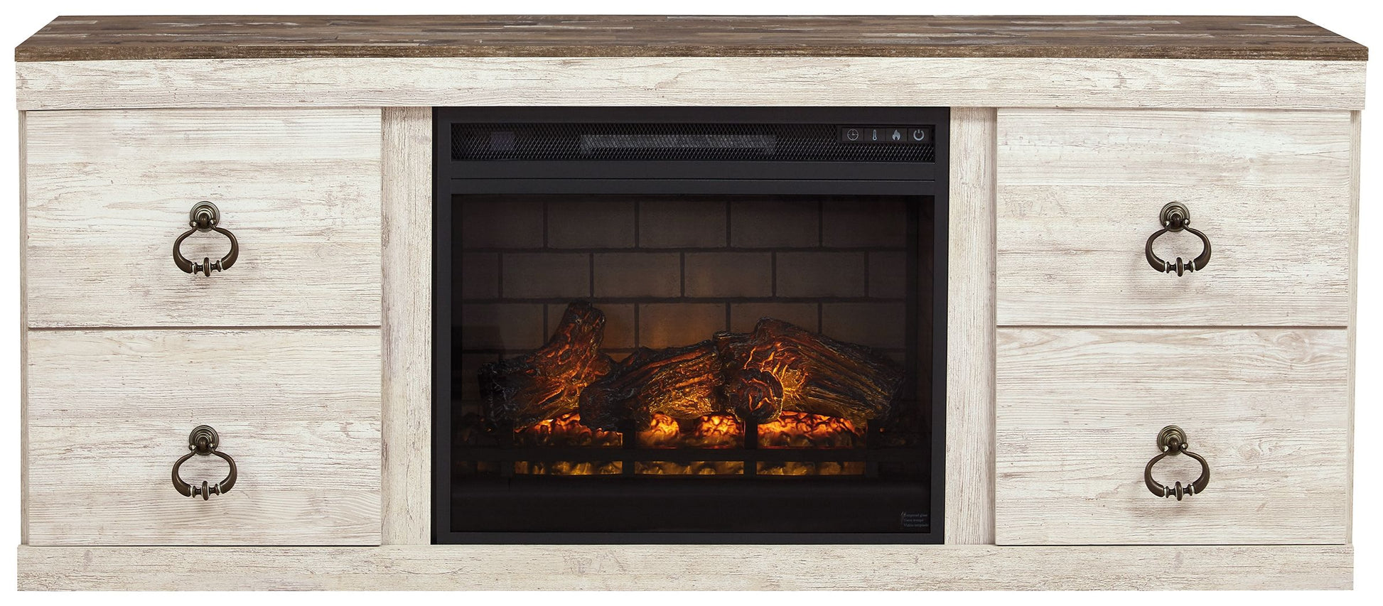 Signature Design by Ashley® Willowton - Entertainment Center With Fireplace Option | Meri Furniture