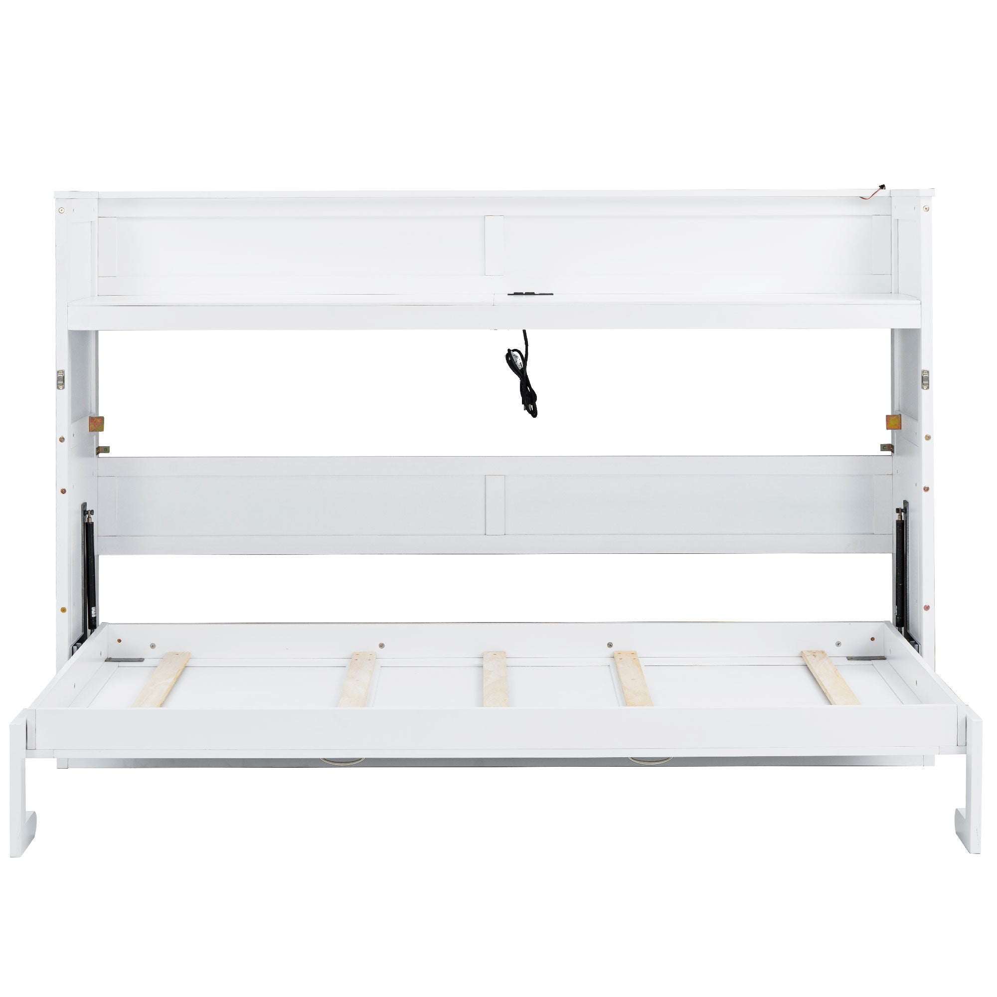 Murphy Bed With Desk, LED Light And USB Charging Station