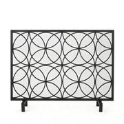 Thayer - Single Panel Iron Fireplace Screen With Geometric Design