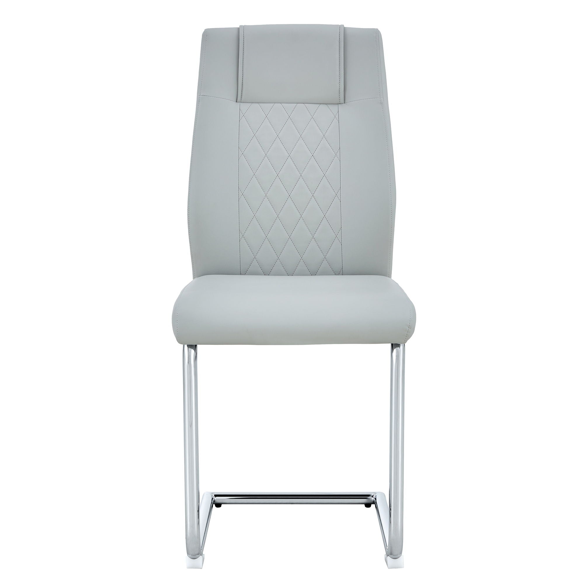 Modern Dining Chairs With Padded Seat, Metal Legs