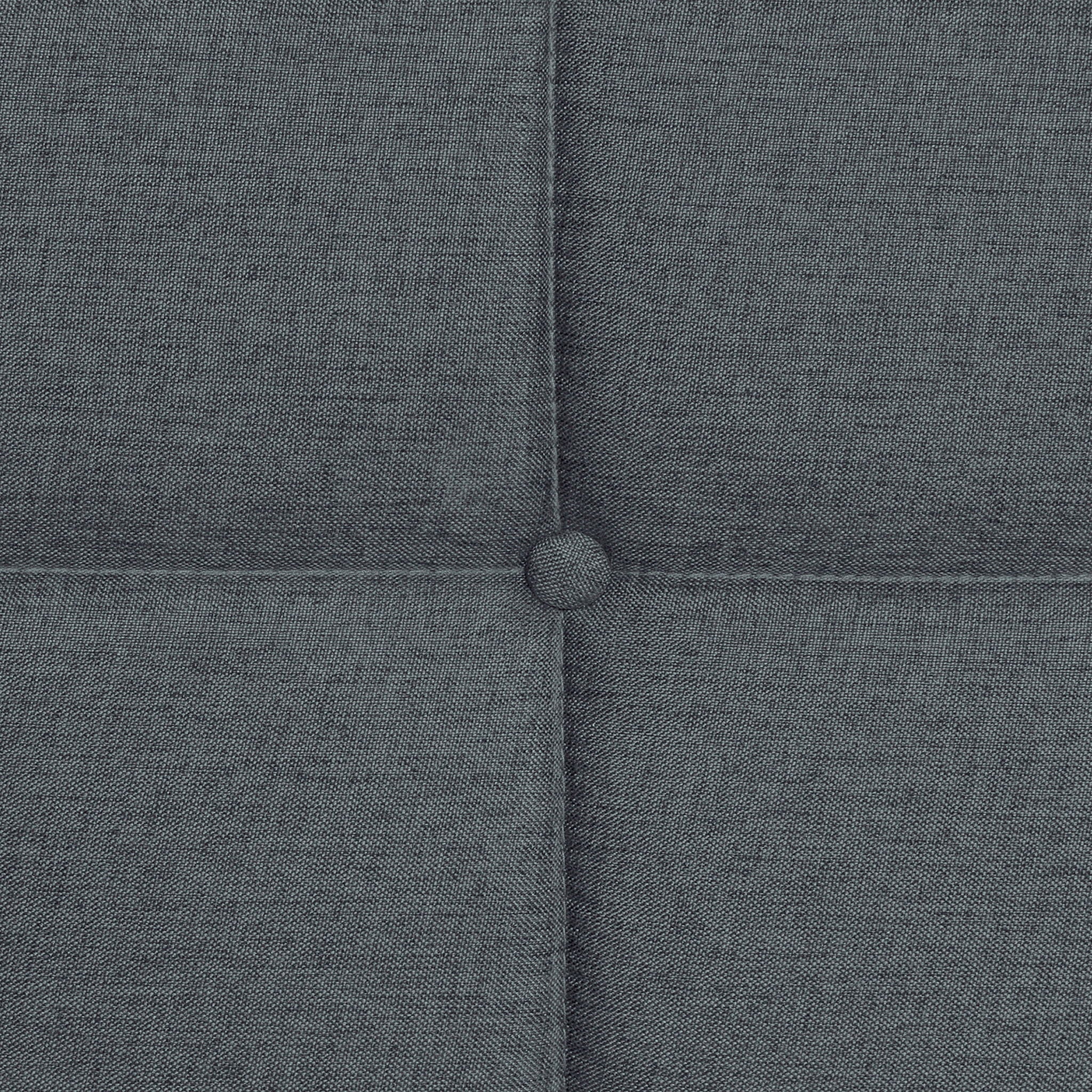 Queen Size Upholstered Platform Bed Frame With Button Tufted Linen Fabric Headboard - Dark Gray