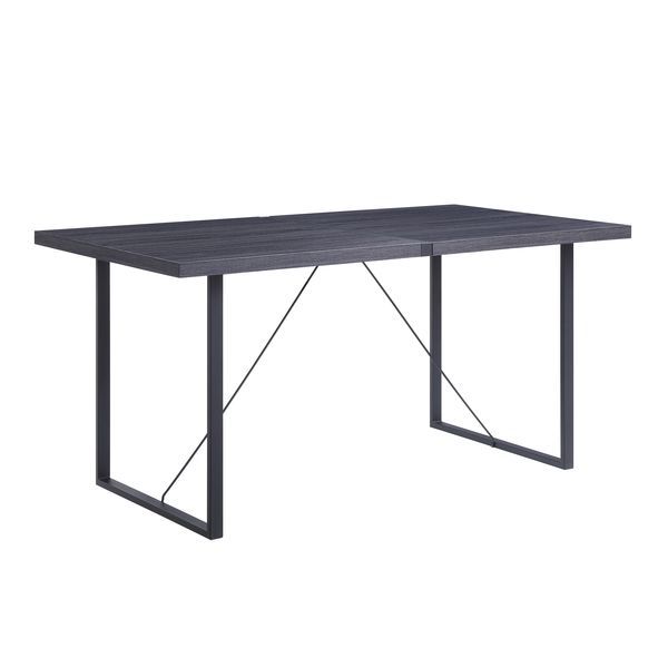 ACME Nakula - Dining Table - Gray Oak & Black Finish | Meri Furniture