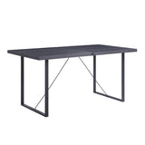 ACME Nakula - Dining Table - Gray Oak & Black Finish | Meri Furniture