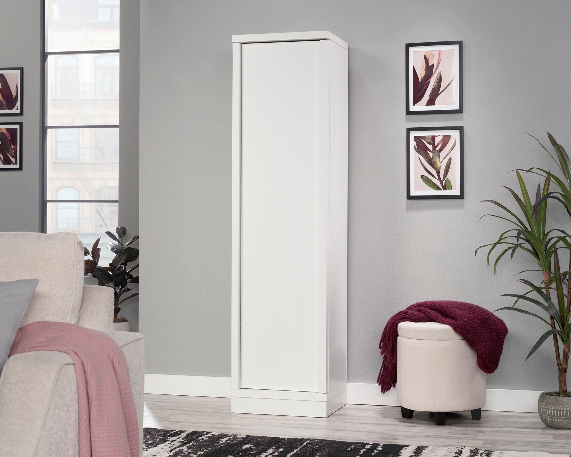 Single-Door Storage Cabinet in White