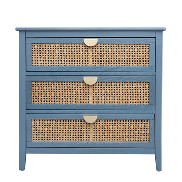 3 Drawer Cabinet, Natural Rattan, American Furniture