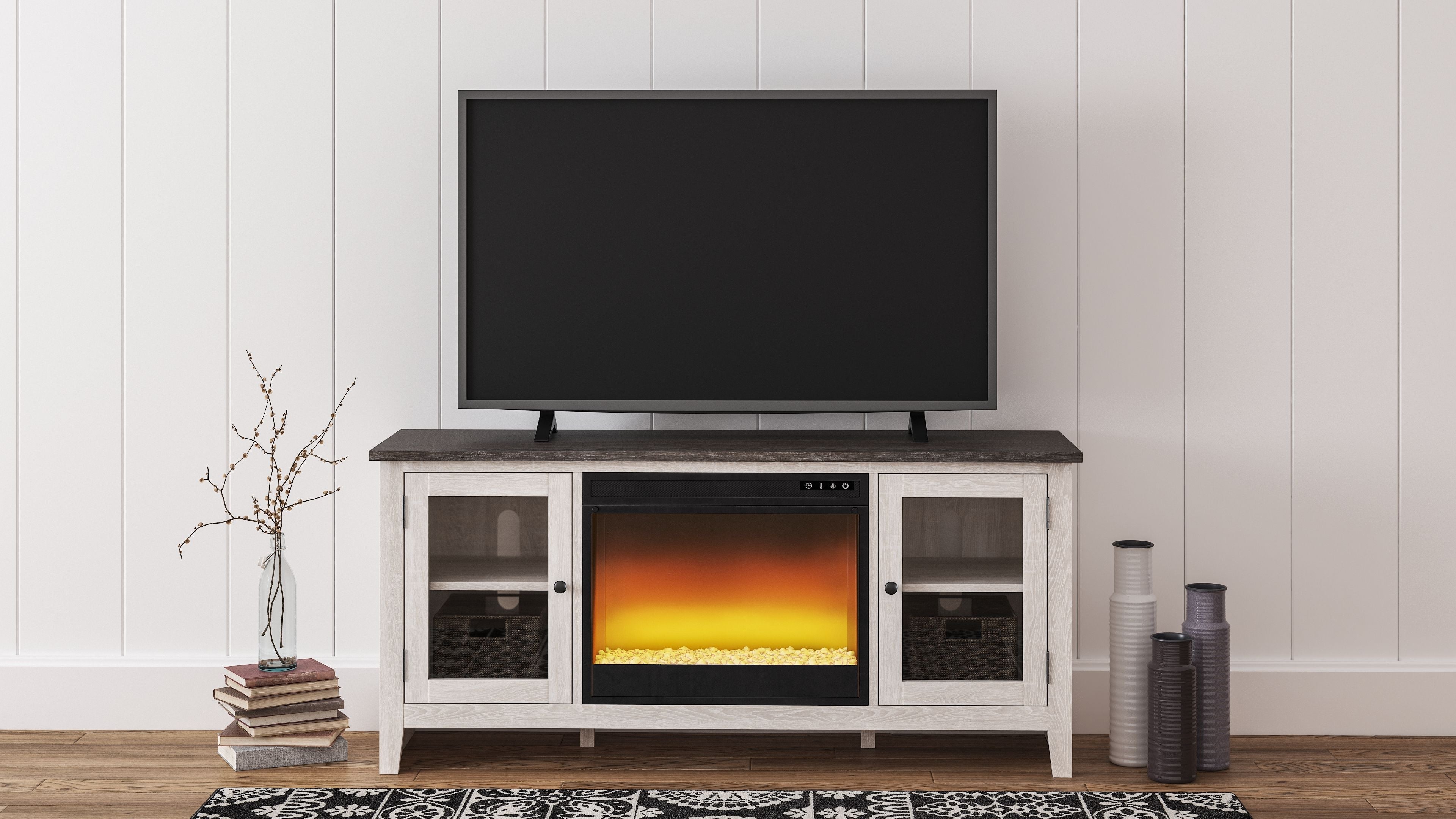 Signature Design by Ashley® Dorrinson - TV Stand With Fireplace Insert | Meri Furniture